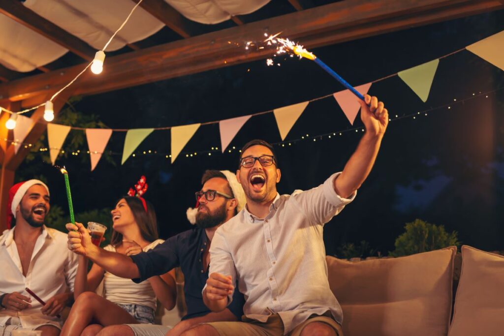 esti kerti party római gyertyával