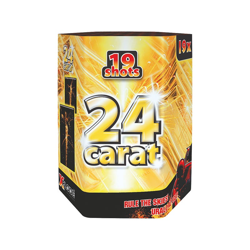 24 Carat tűzij&aacute;t&eacute;k telep 19 l&ouml;v&eacute;ssel, 20 mm kaliberrel, Xplode m&aacute;rk&aacute;t&oacute;l