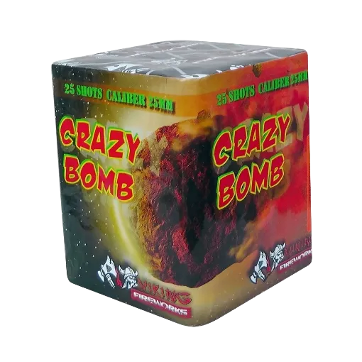 Crazy Bomb / Happy Bomb tűzij&aacute;t&eacute;k telep 25 mm-es kaliberrel