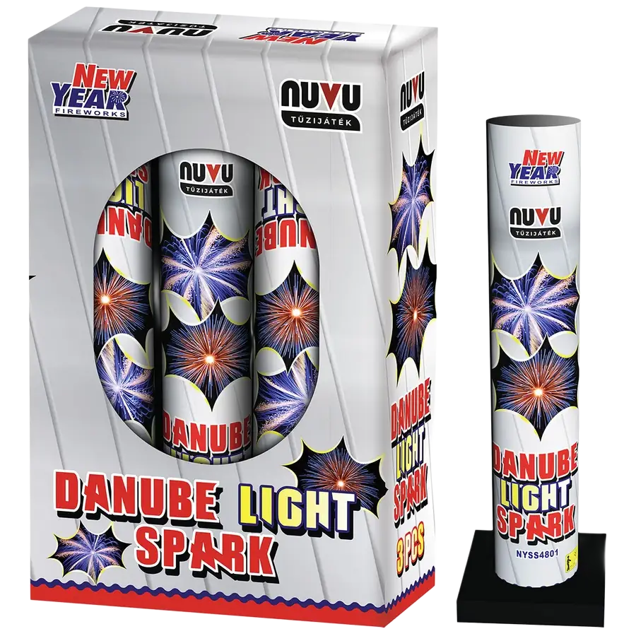DanubeLightSpark F3 &oacute;ri&aacute;s tűzij&aacute;t&eacute;k bomba 48 mm-es kaliberrel