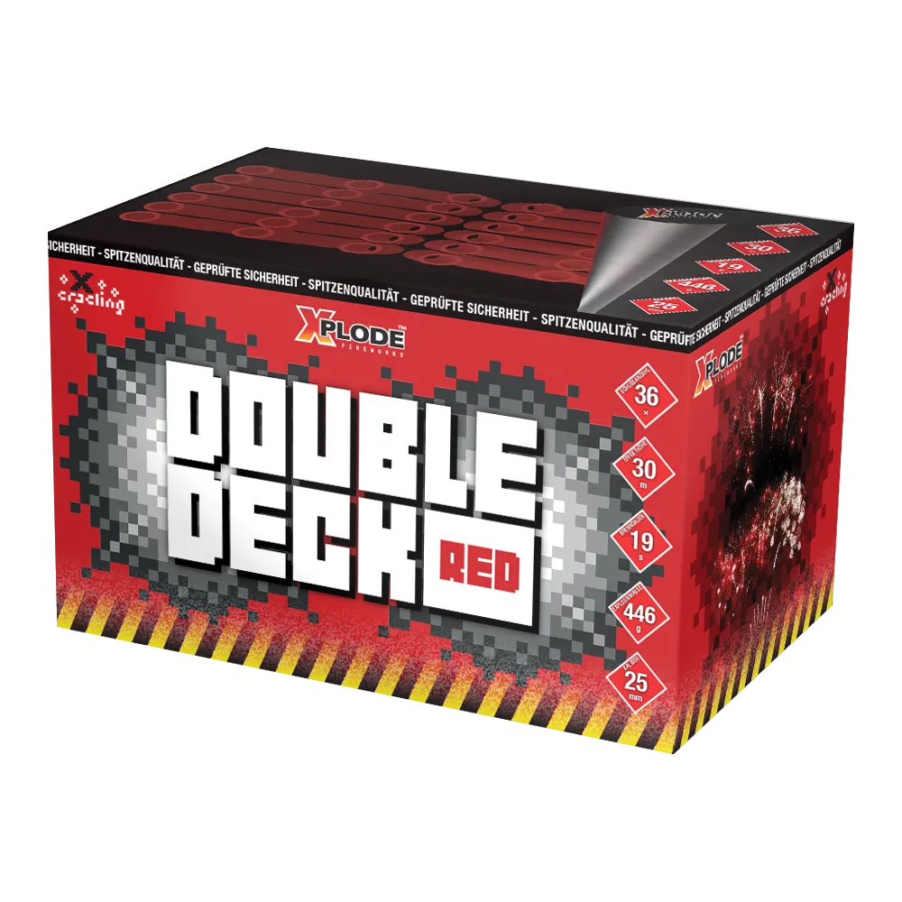 Double Deck tűzij&aacute;t&eacute;k telep 25 mm-es kaliberrel &eacute;s 36 l&ouml;v&eacute;ssel