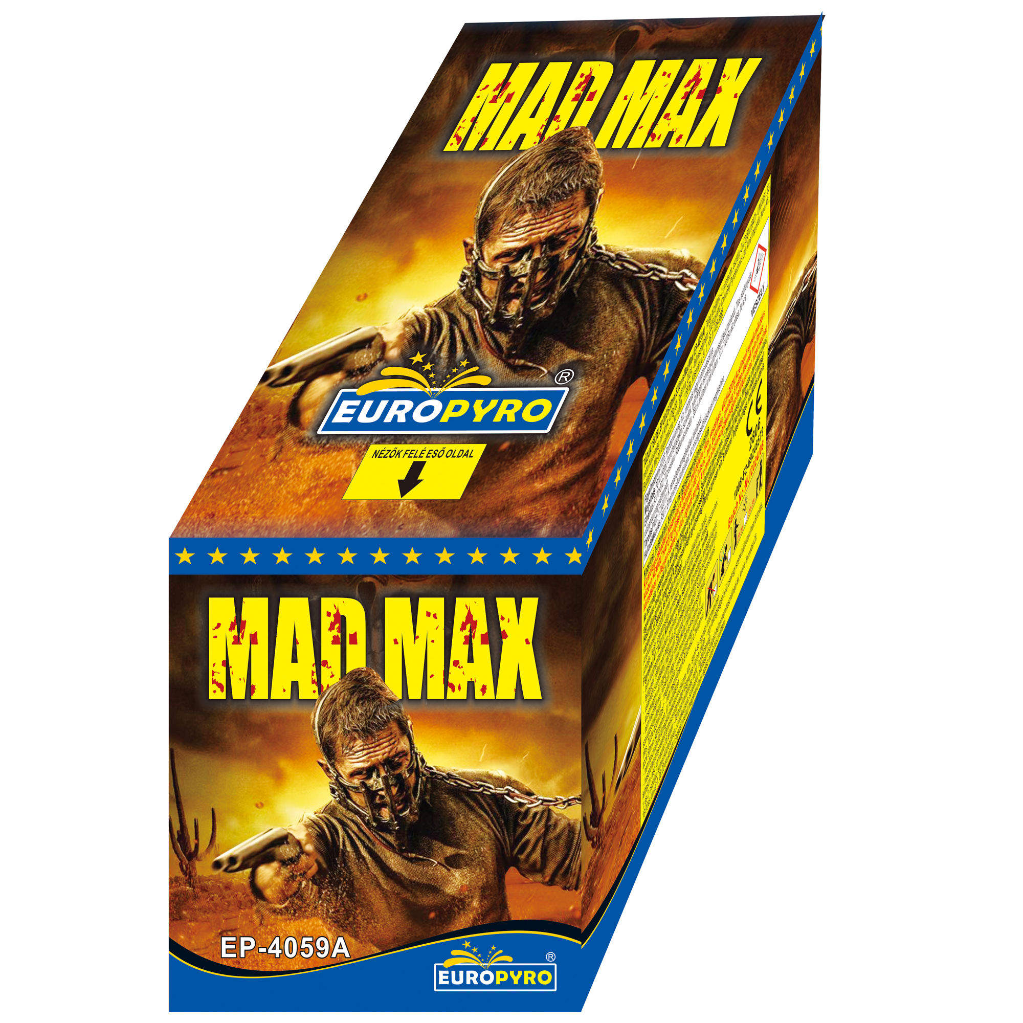 Mad Max tűzij&aacute;t&eacute;k telep 53 l&ouml;v&eacute;ssel &eacute;s vegyes kaliberrel