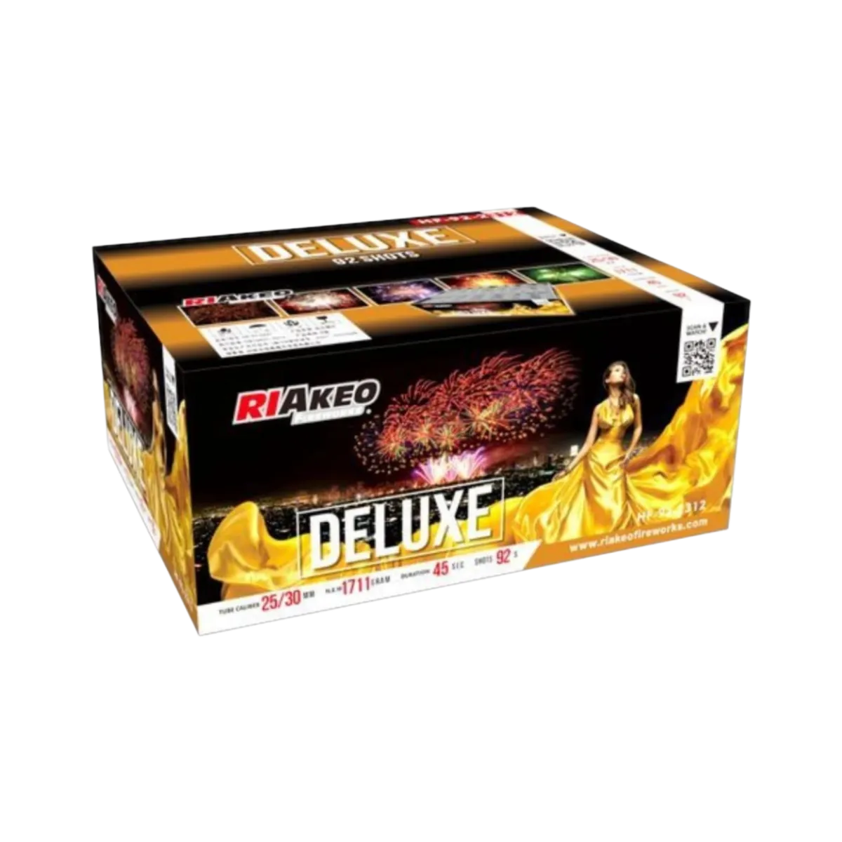 Riakeo Deluxe tűzij&aacute;t&eacute;k telep 25/30 mm-es, 92 l&ouml;v&eacute;ses F2