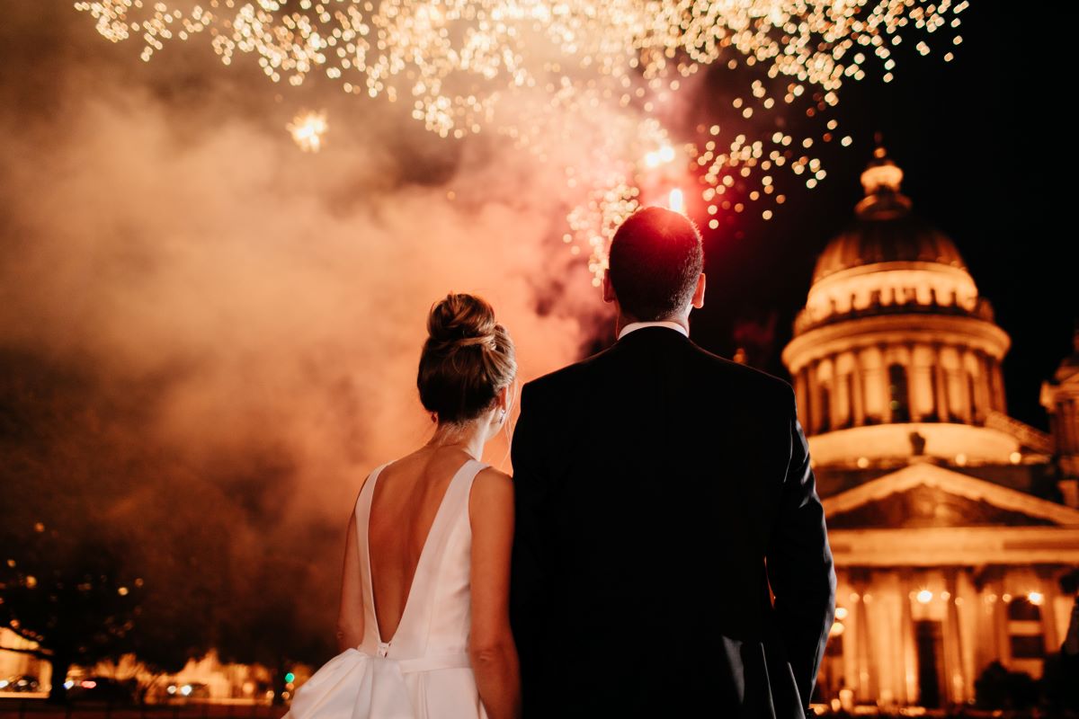 Feuerwerk für eine Hochzeit