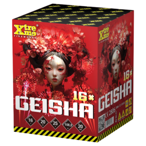 Geisha tűzijáték telep 20 mm-es, 16 lövéses szilveszterre.