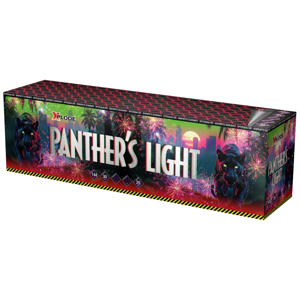 Panther’s Light Feuerwerk-Batterie 144 Schuss, 25 mm Kaliber, Kategorie F2