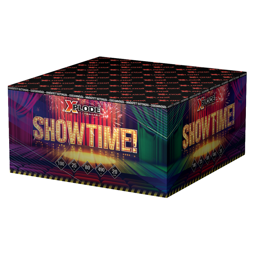 Showtime tűzij&aacute;t&eacute;k telep 100 l&ouml;v&eacute;ssel, 20 mm-es kaliberrel, 80 m&aacute;sodperces f&eacute;nyshow