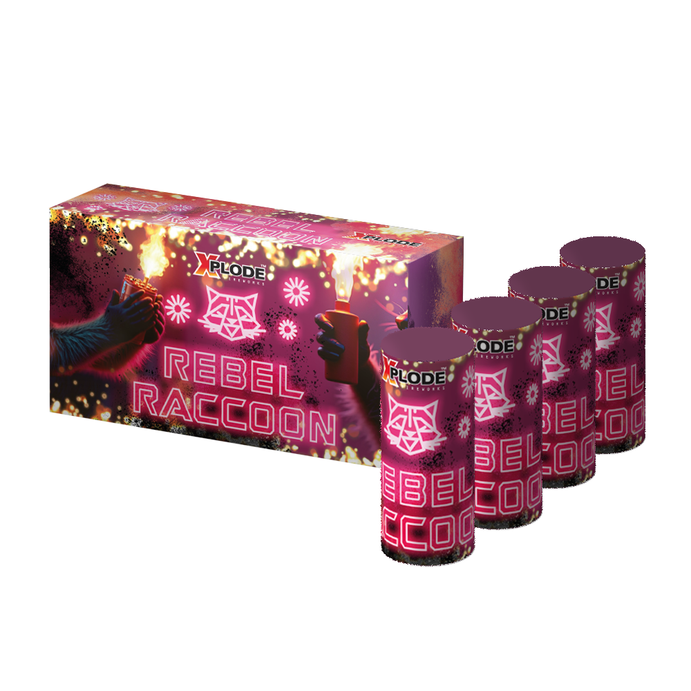 Rebel Raccoon Funkensprüher, 4er Pack, 30mm Durchmesser, Kategorie F2