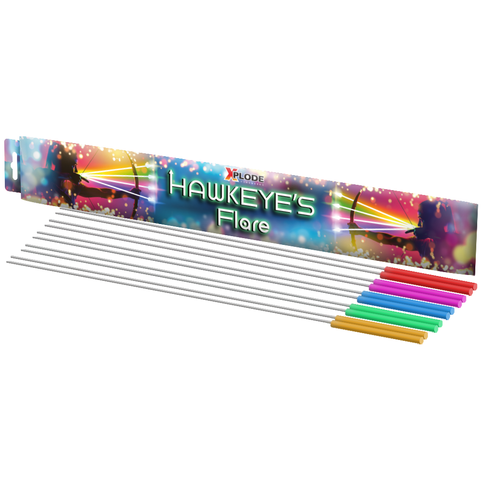 Hawkeye&rsquo;s Flare beng&aacute;l&eacute;gő (ostor), 10 db-os F1 csomag, sz&iacute;nes f&eacute;nyshow